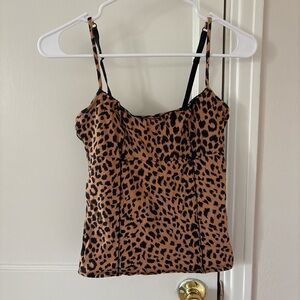 Betsey Johnson Black and Tan Animal Print Camisole